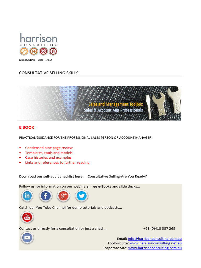 Consultative Selling Skills Guide | PDF | Sales