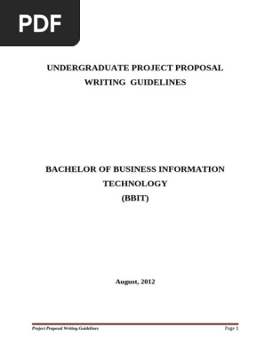 Undergraduate Project Proposal Writing Guidelines