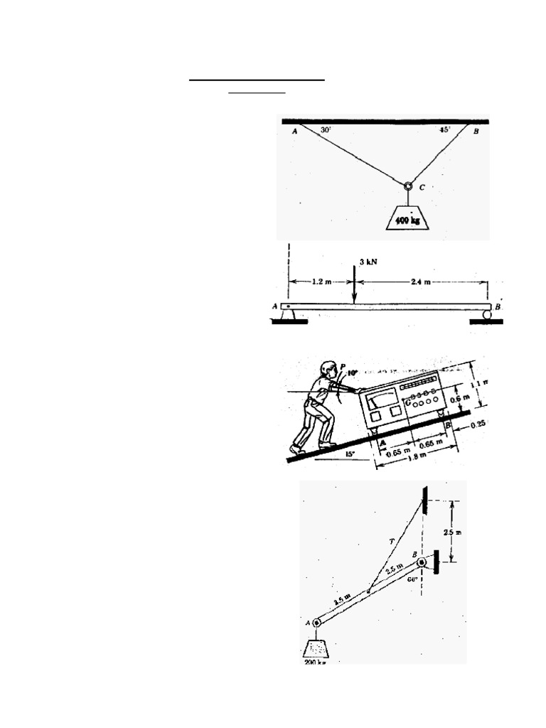 Mechanics Problem Sheets Statics 2024 | PDF