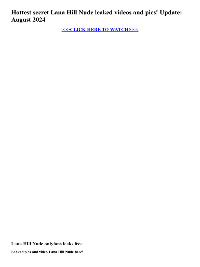 Lana Hill Nude PDF