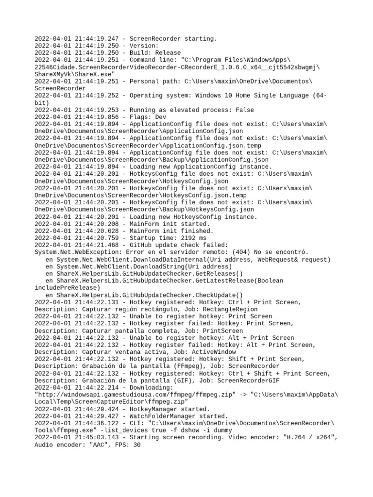 Screenrecorder Log 2022 04 Pdf