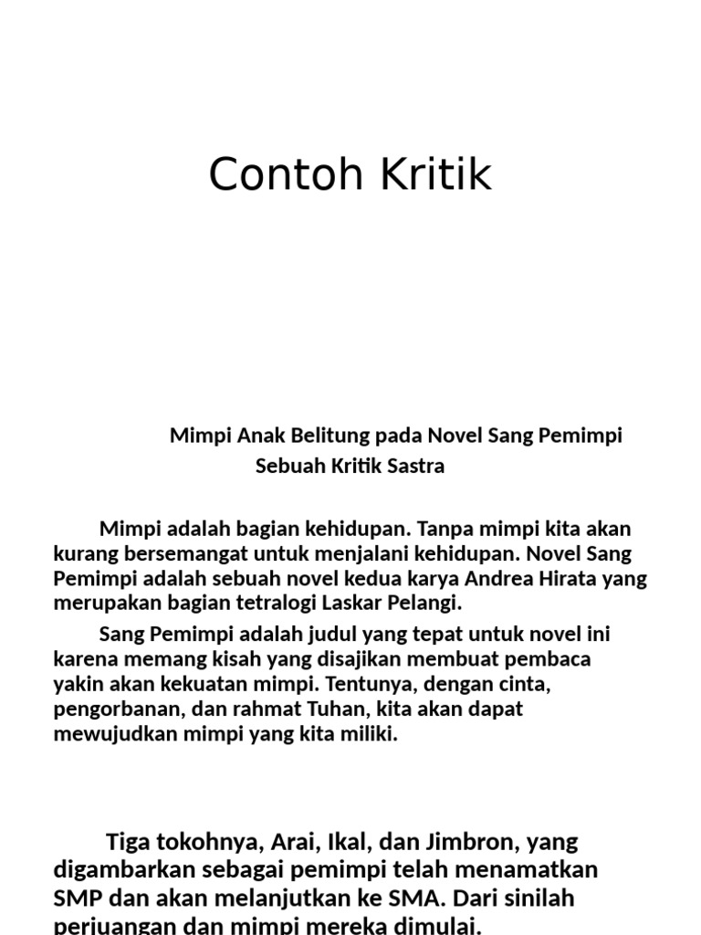Contoh Kritik Ok | PDF