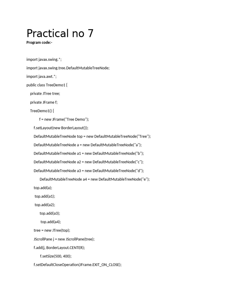 Java Swing Tree Structure Demo | PDF | Computer Programming | Computers