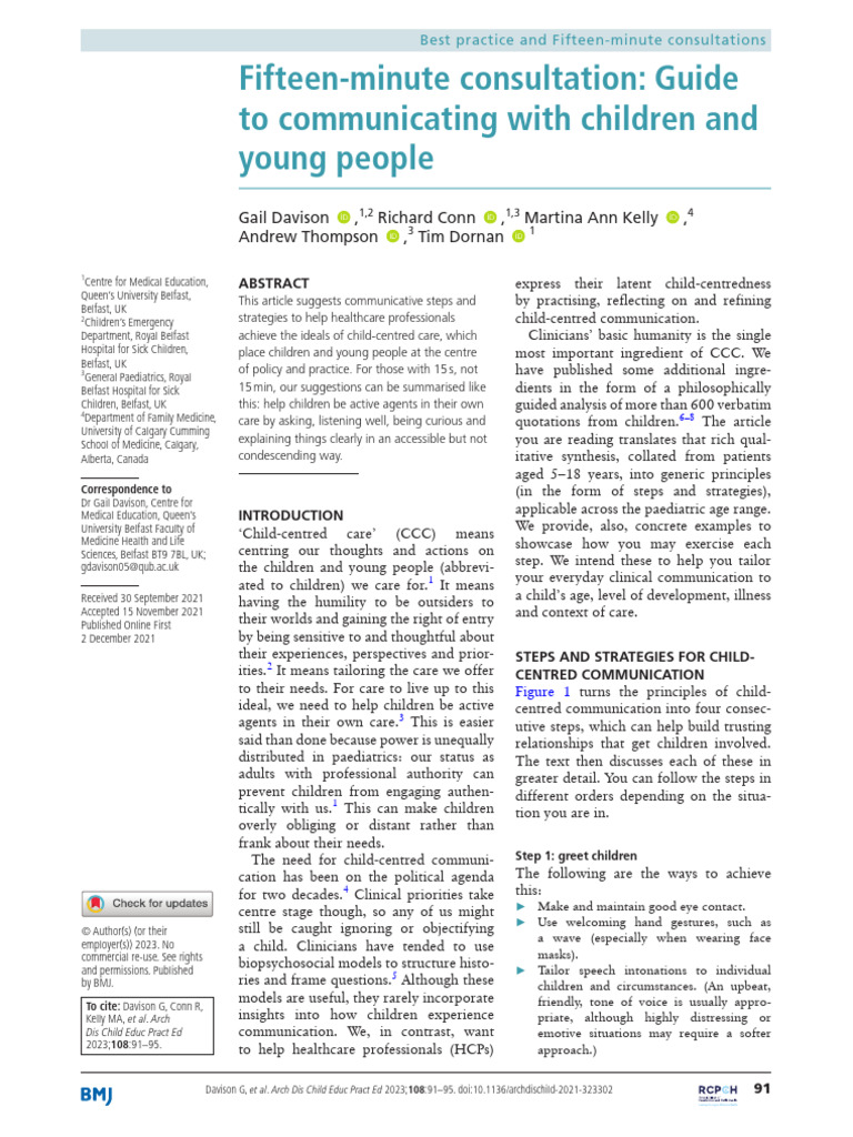Guide to communicate with children and young people | PDF
