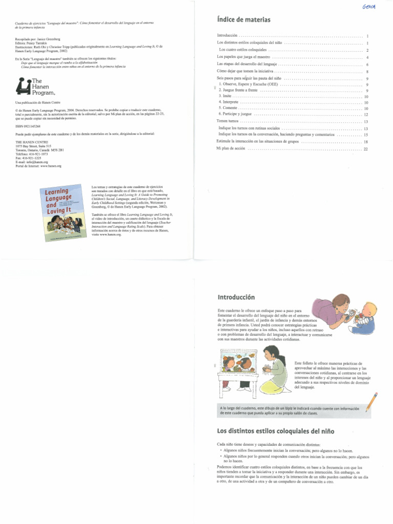 HANEN Desarrollo Del Lenguaje | PDF