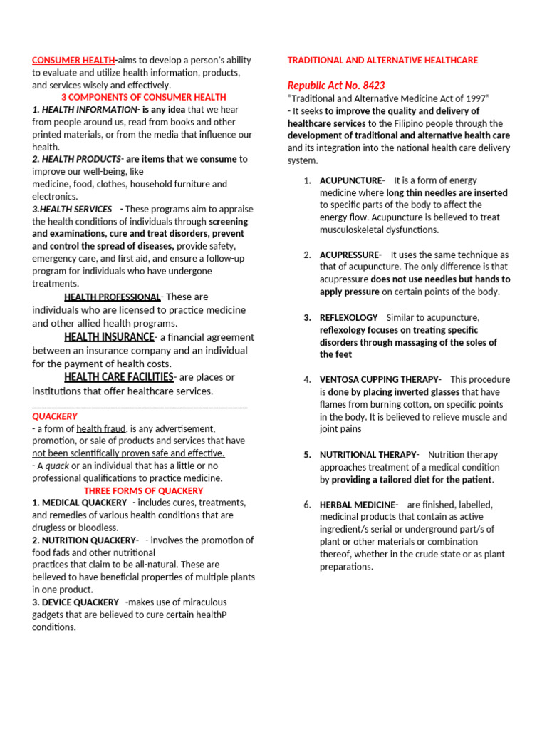 Quarter 1 Health Notes | PDF