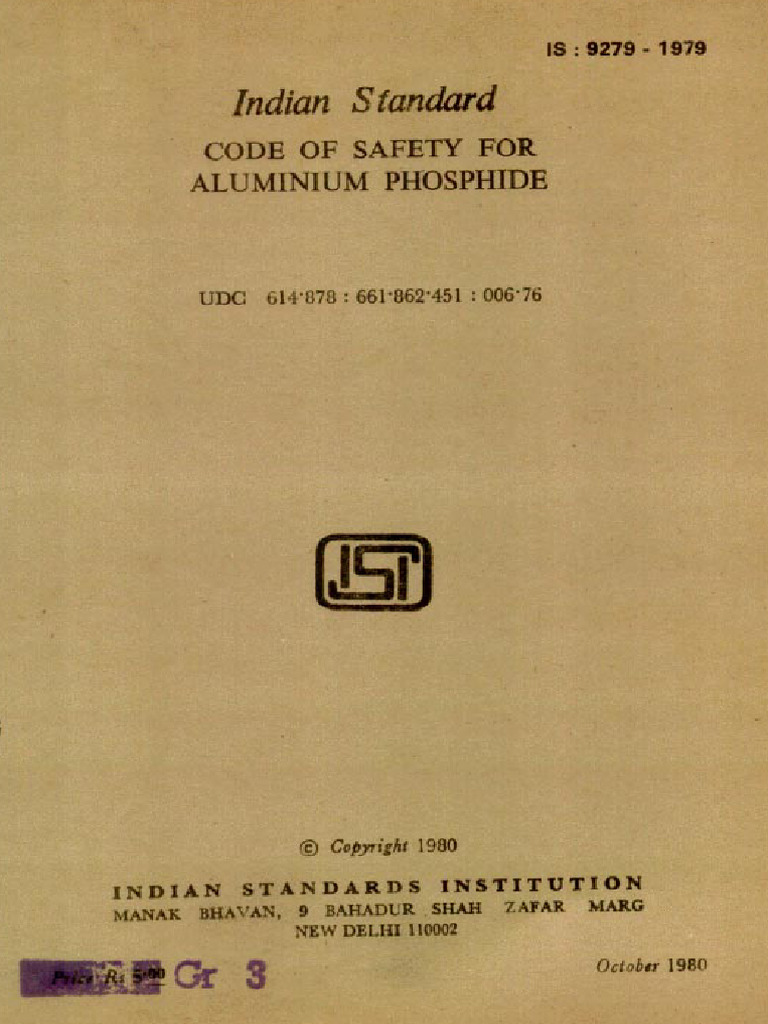 9279 CoP For Aluminium Phosphide | PDF