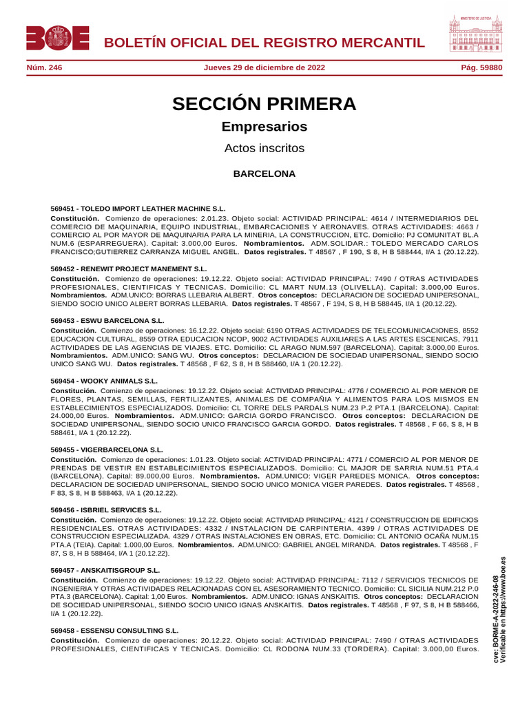 Borme A 2022 246 08 | PDF | Affaires