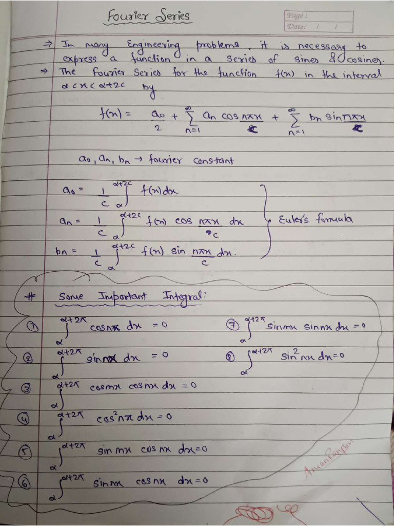 Fourier Series - Full Notes | PDF