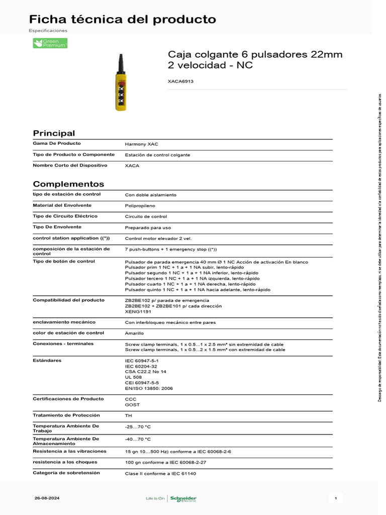 Schneider Electric Harmony-XACA XACA6913 | PDF