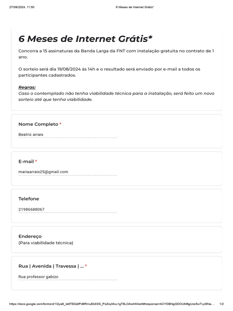 6 meses de internet gr tis formul rios google pdf