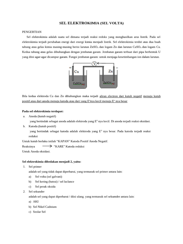 6. MODUL SEL ELEKTROKIMIA | PDF