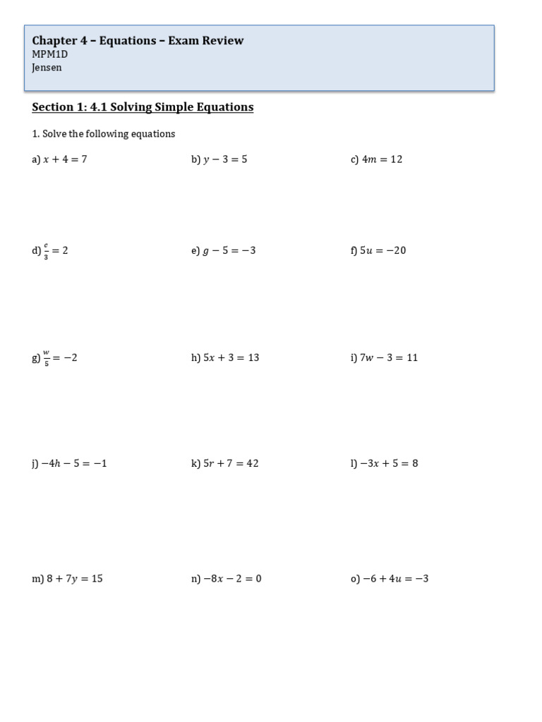 Chapter+4++Exam+Review+Package | PDF
