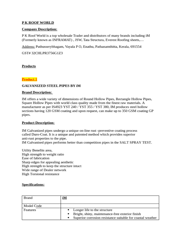 Seller Profile Data - P K Traders Draft | PDF