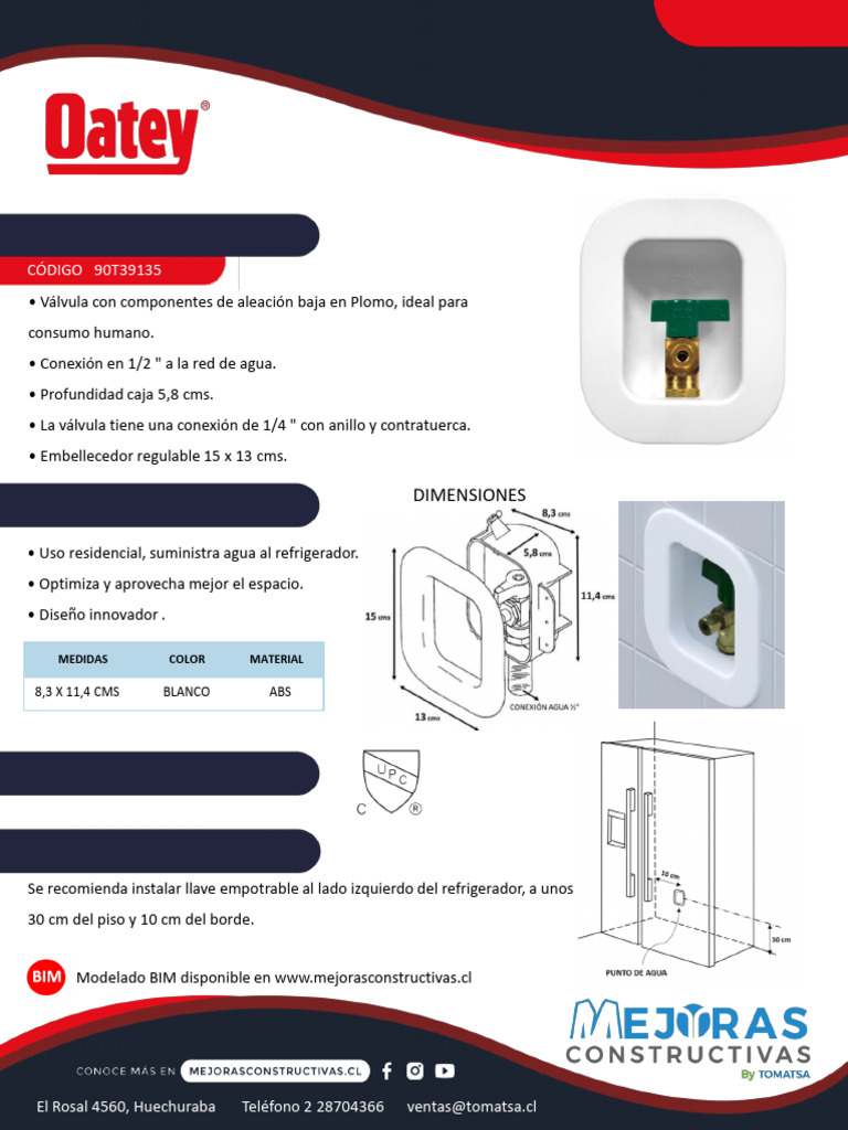 ficha-tecnica-kit-empotrable-ice-maker-oatey-pdf