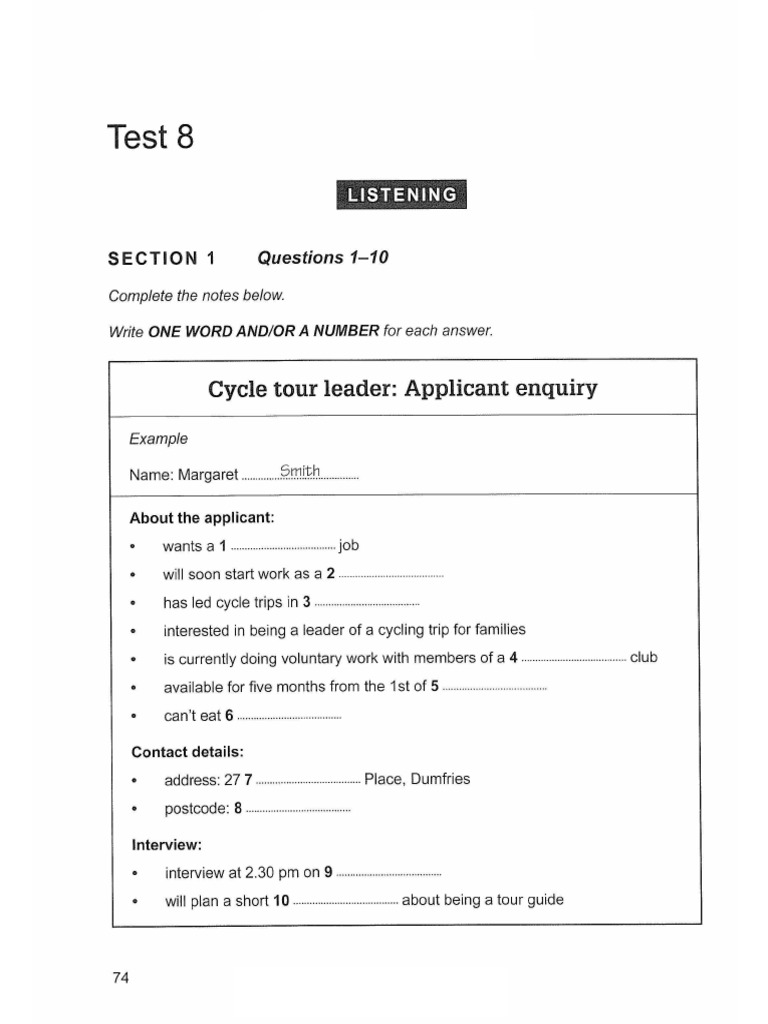 Listening Book 12 Test 8 Pdf
