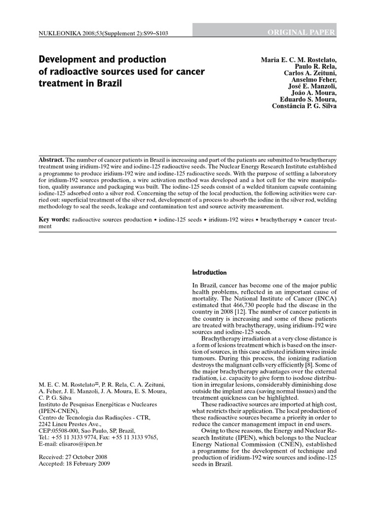 Development and production of radioactive sources | PDF