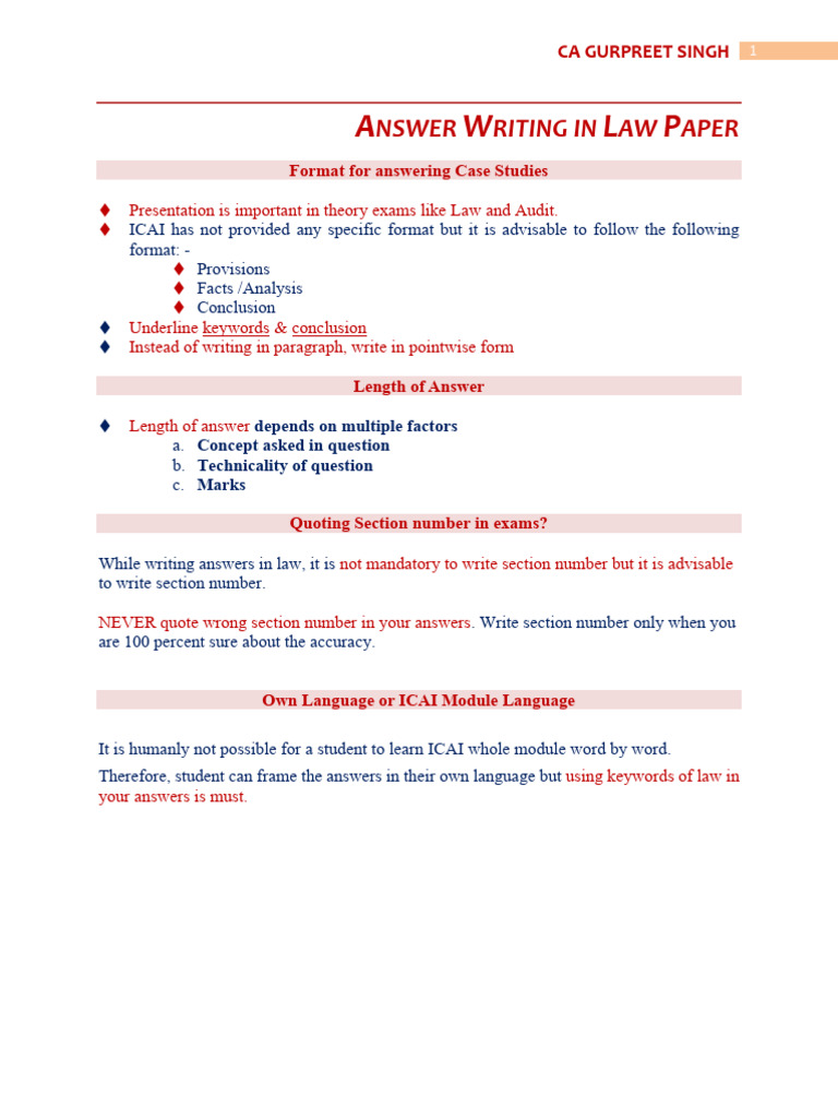 Answer Writing Technique | PDF