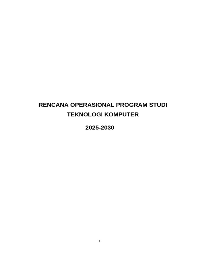 Rencana Operasional Prodi Teknologi Komputer 2025-2030 | PDF | Art