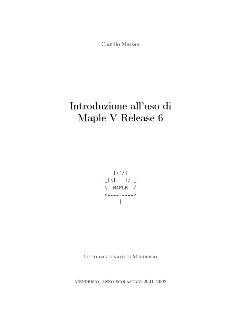Maple v6 | PDF