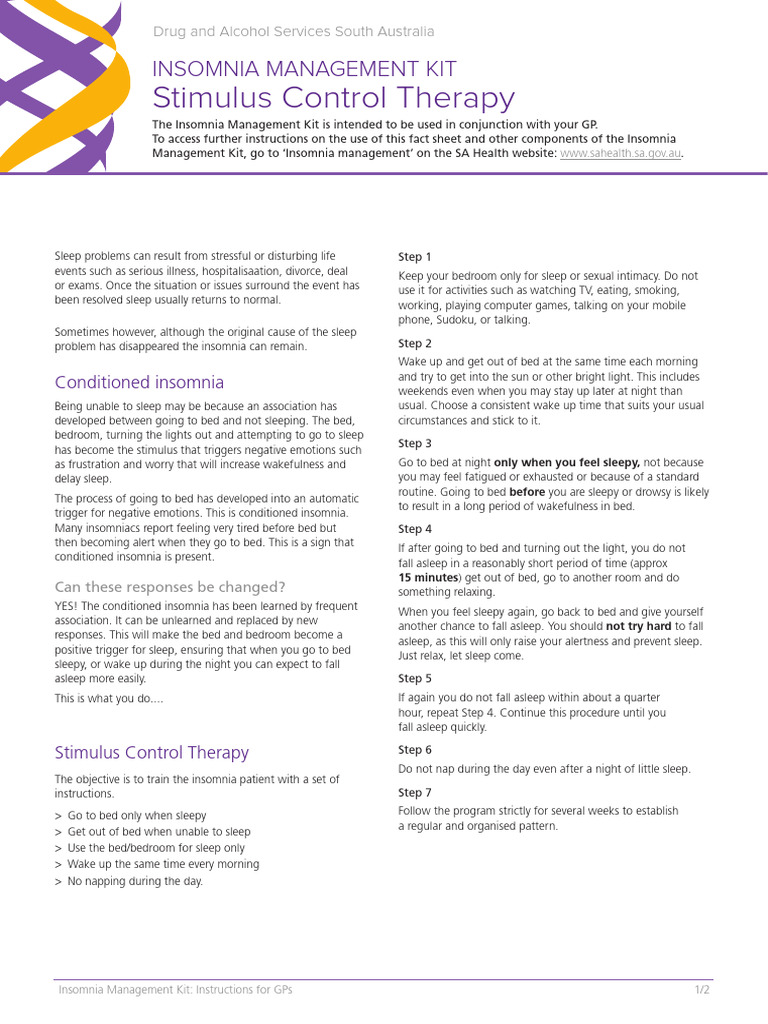 6 - Stimulus Control Therapy 2017 | PDF