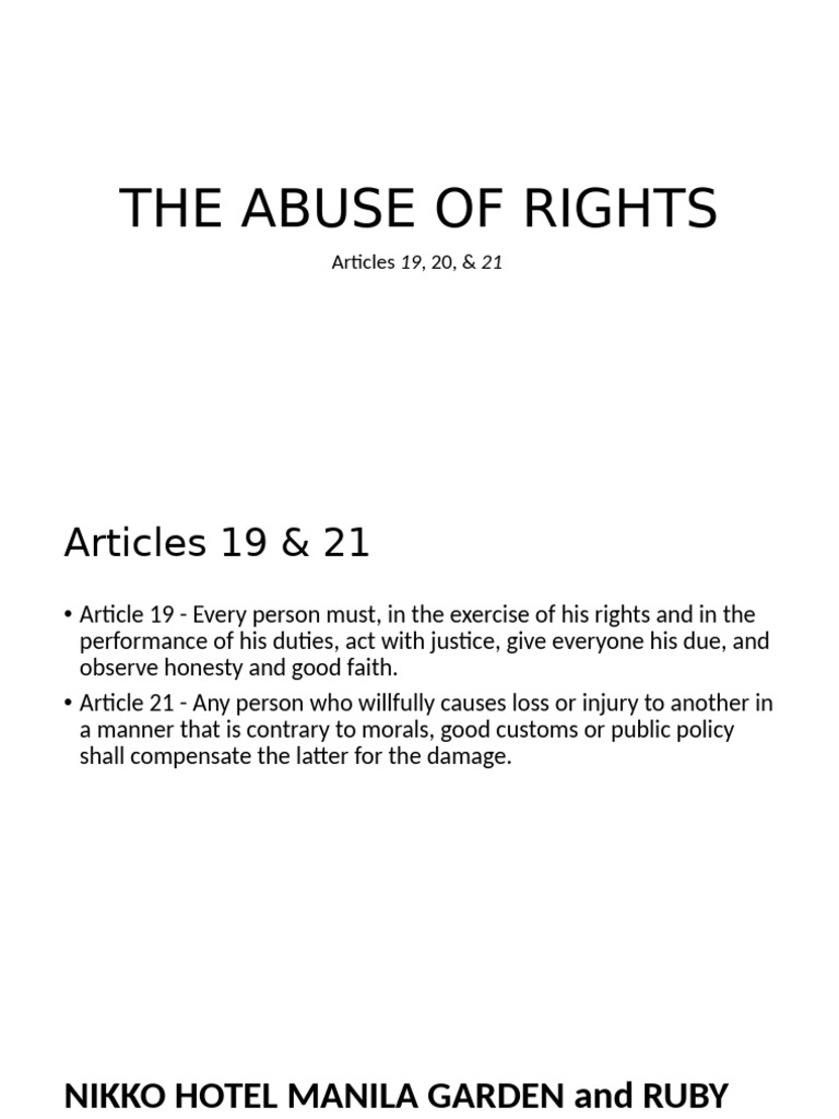 The Abuse of Rights | PDF