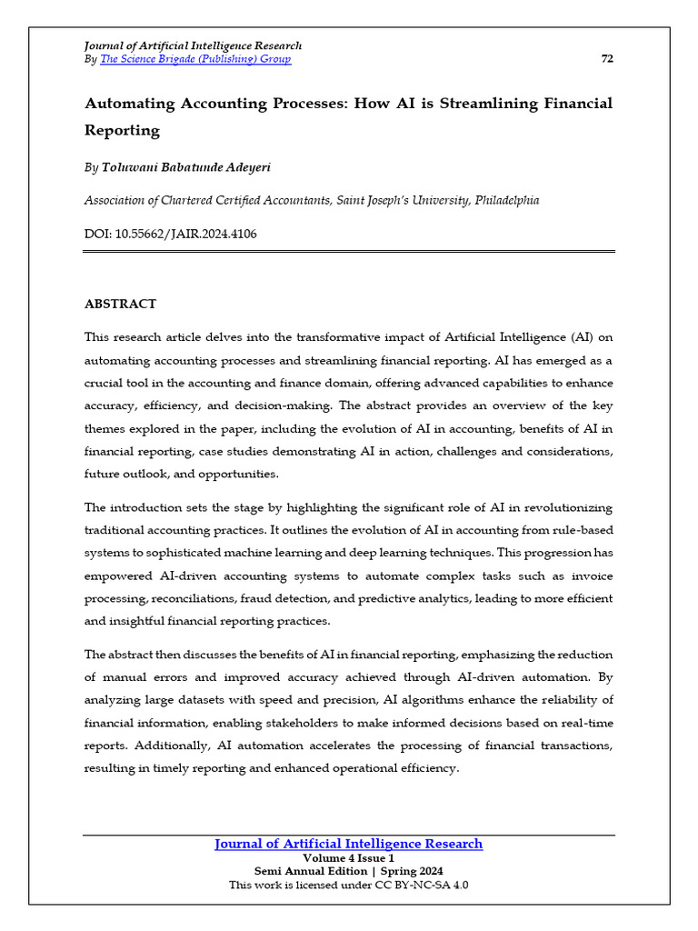 Automating Accounting Processes - How AI Is Streamlining Financial ...