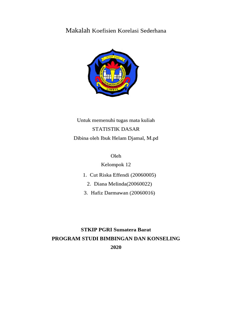 Makalah Koefisien Korelasi Sederhana | PDF