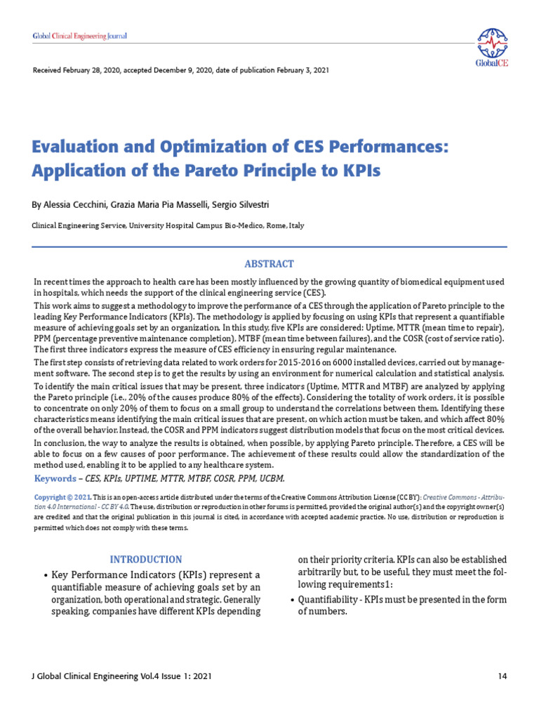 Evaluation and Optimization of Clinical Engineerin | PDF