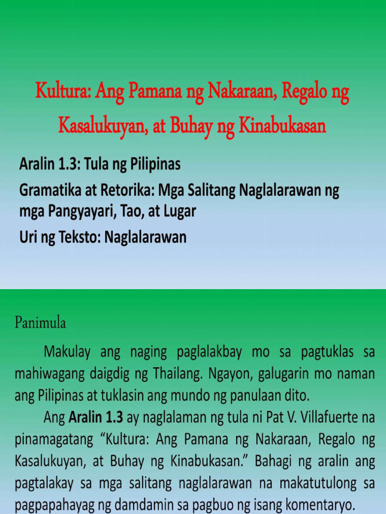 G9 Lesson TULA | PDF