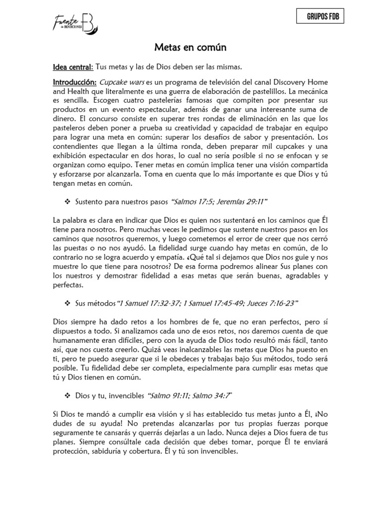 Clase 31 220924 Metas en común | PDF