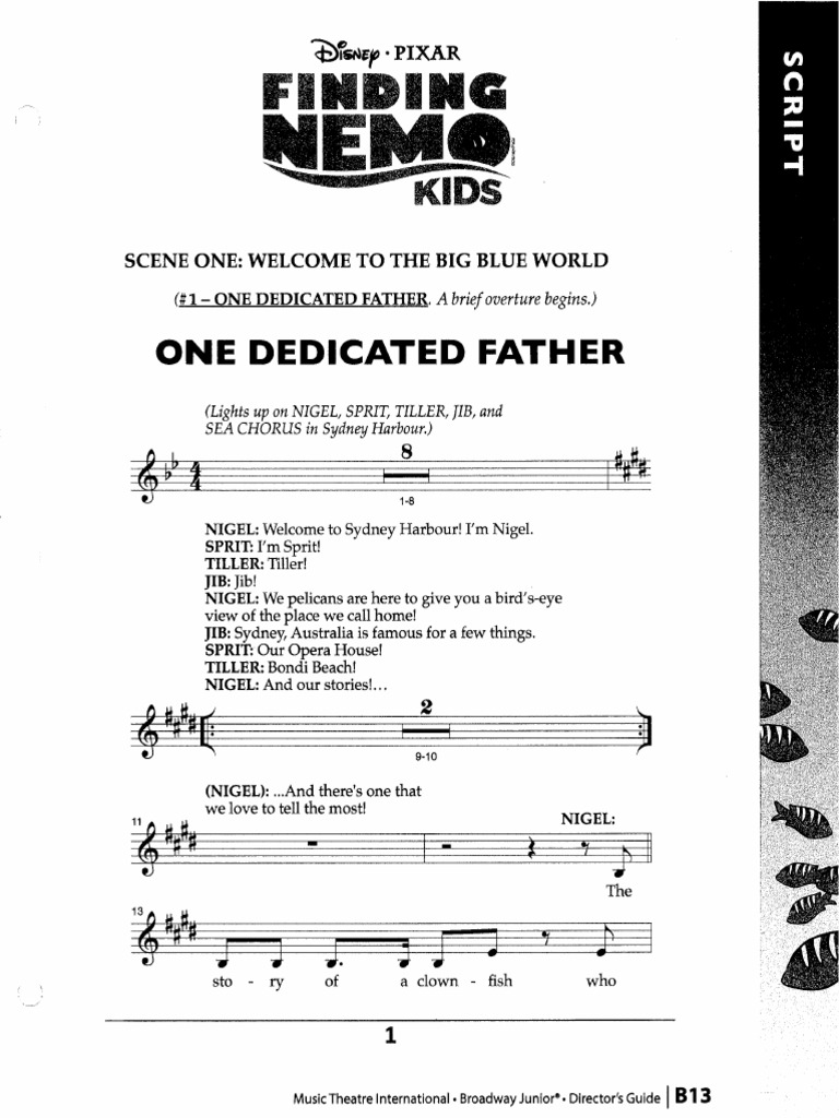 Finding Nemo Kids Script PDF