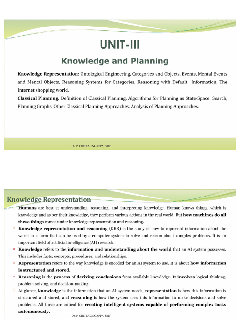 UNIT III - Knowledge and Planning | PDF