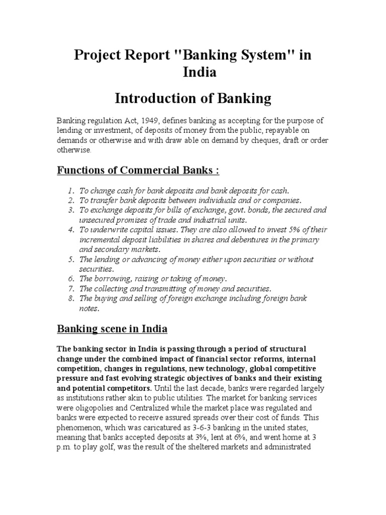 Overview of India's Banking System | PDF | Finance & Money Management