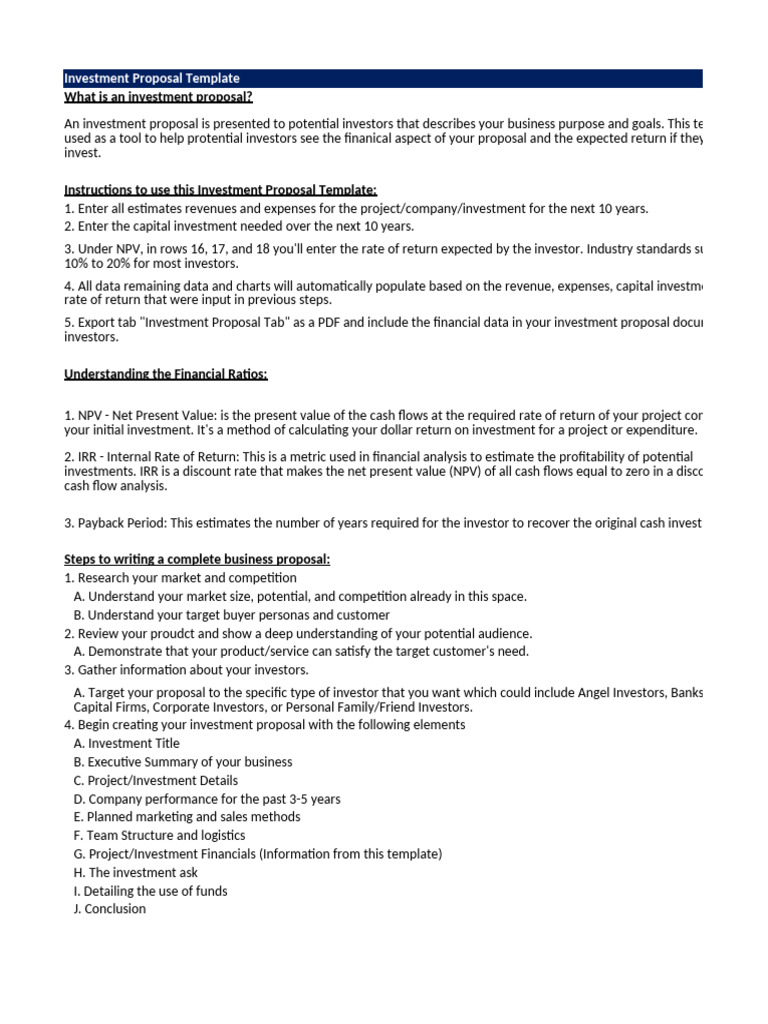 64b841a29ade4cceec8416c8 - Investment Proposal Template | PDF