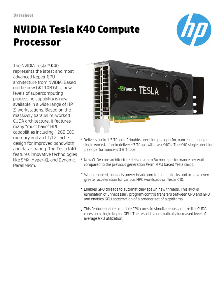DataSheet Tesla K40 | PDF