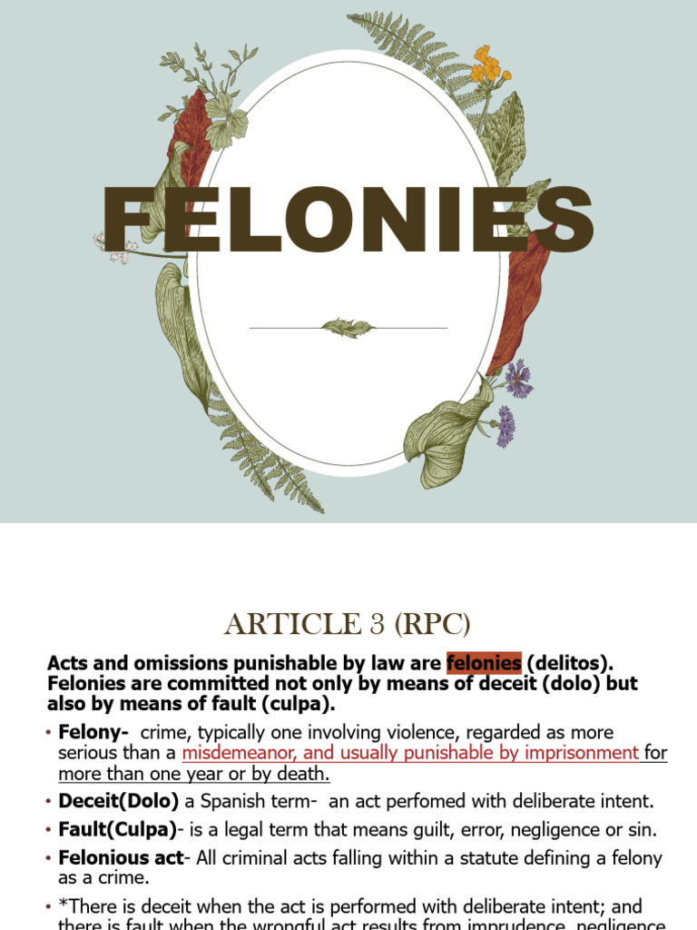 Felonies clj3 | PDF