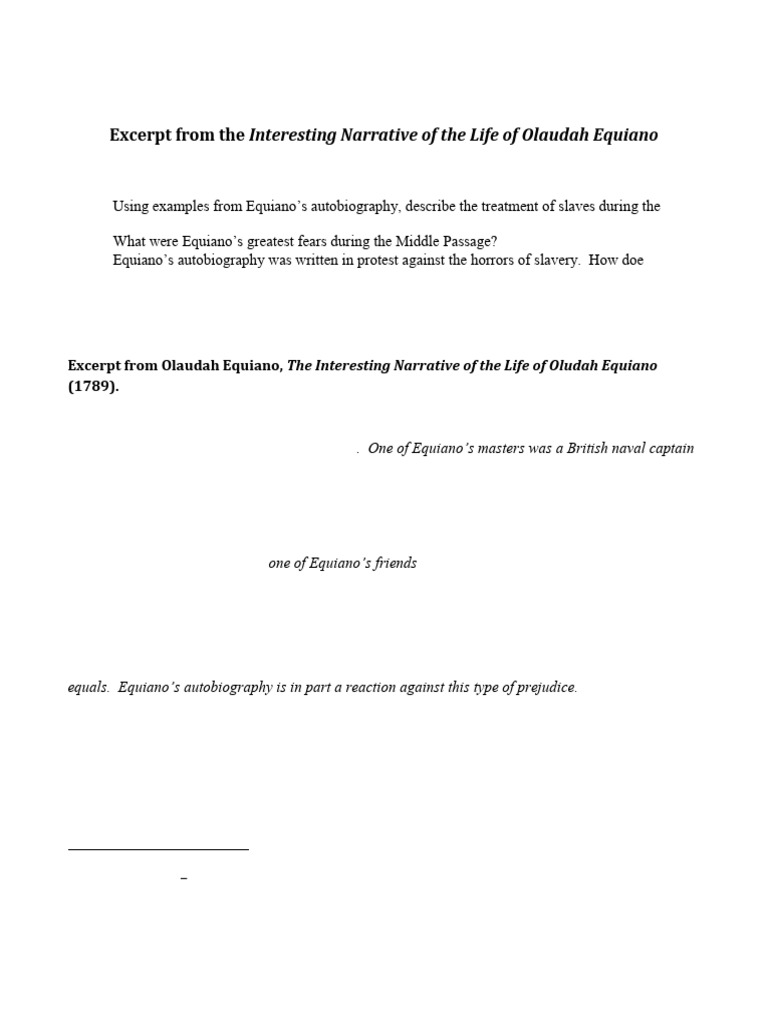 Excerpt Equiano | PDF