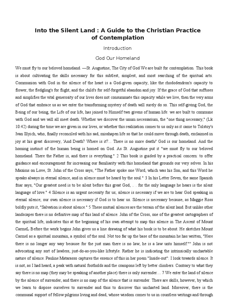 Into The Silent Land PDF Theoria Jesus
