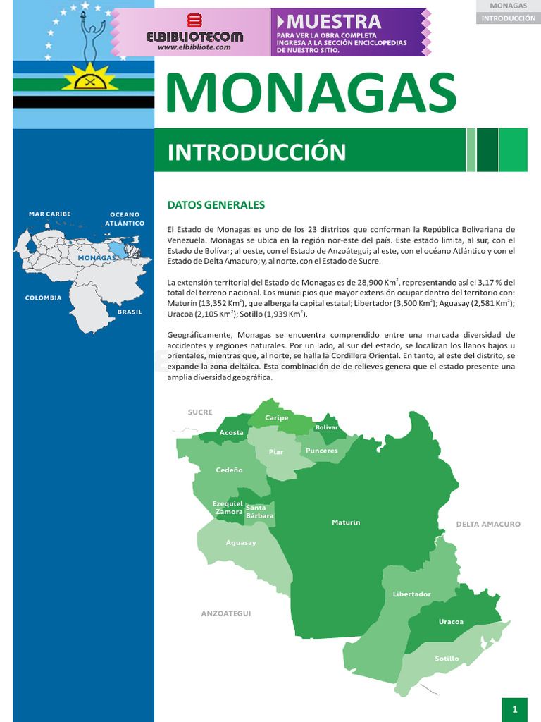 Bandera y Datos del Estado Monagas | PDF