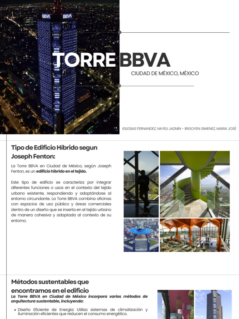 Torre BBVA: Edificio Híbrido Sostenible | PDF | edificio | Arquitectura ...