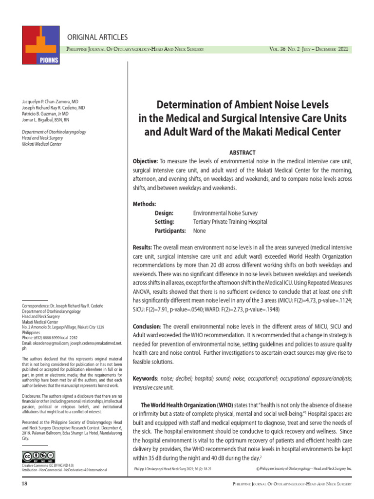 Determination of Ambient Noise | PDF