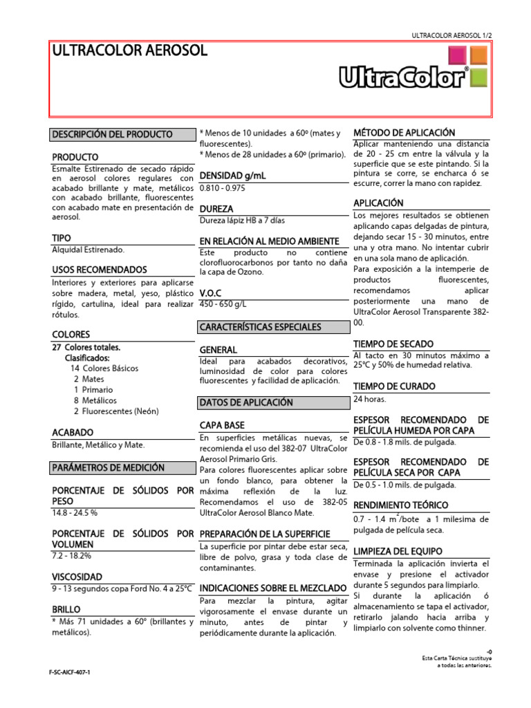 Ultracolor Aerosol 1/2 | PDF