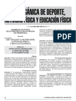 Ley Organica de Deporte, Actividad Fisica y Educacion Fiisica 2011