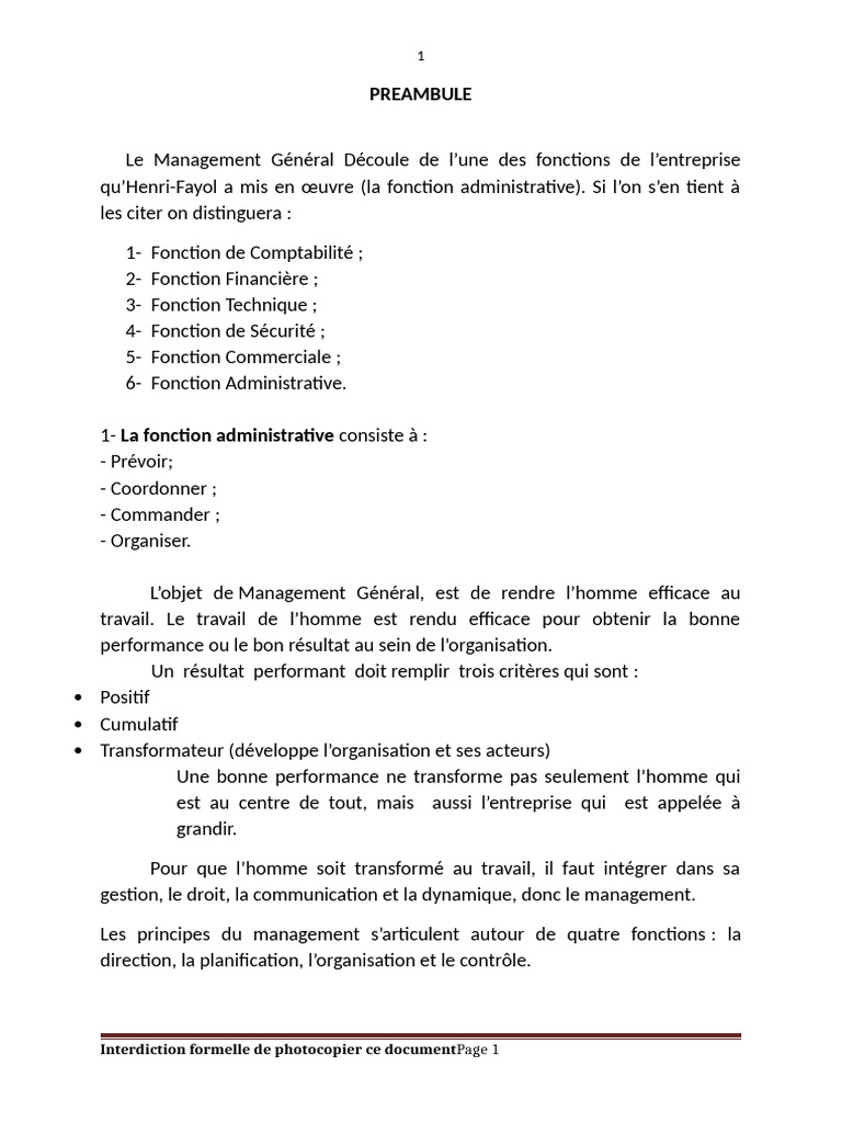 Cours de Management General - Copie | PDF