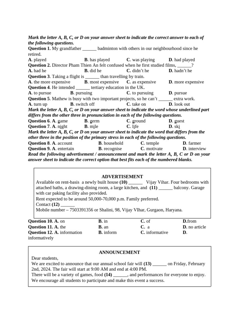 Test Unit 2 | PDF