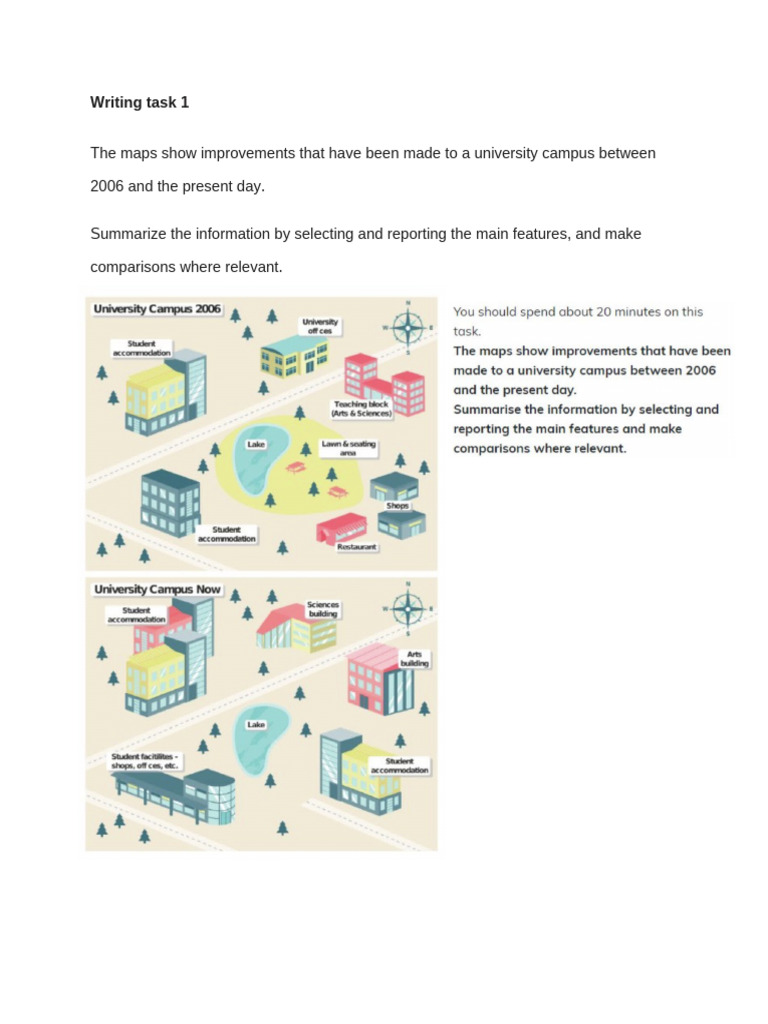 Writing Task 1 Map University Campus | PDF
