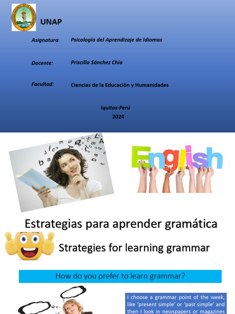 Estrategias Aprender Gramatica 2024 | PDF