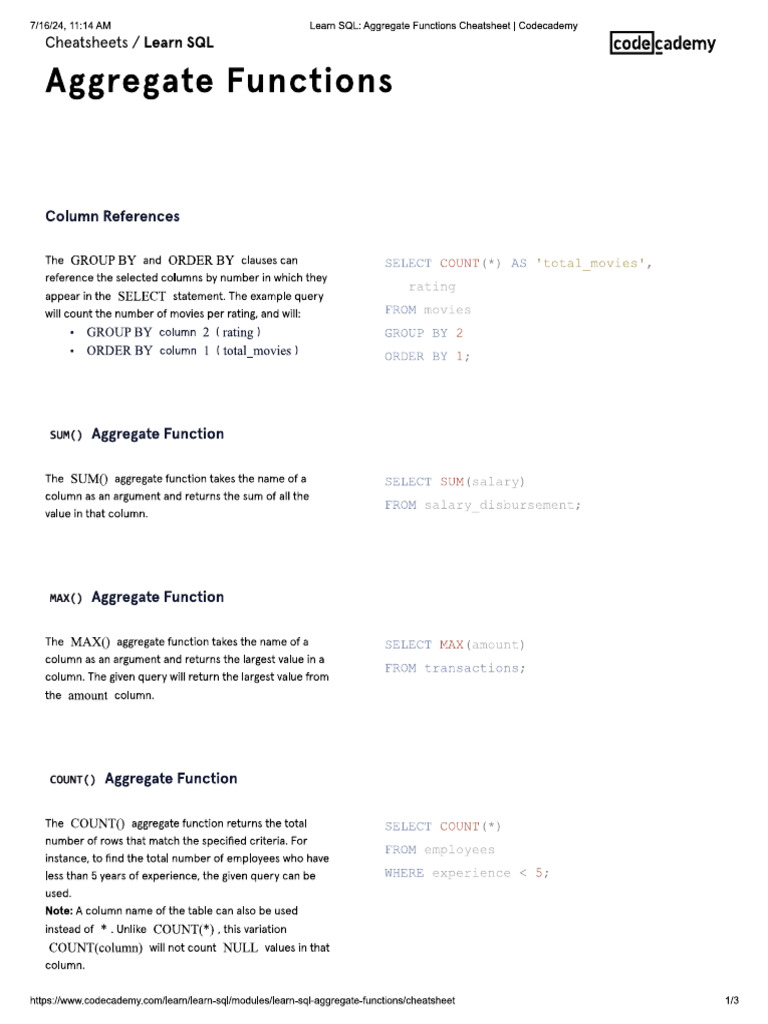 Cheat Sheet 3 | PDF